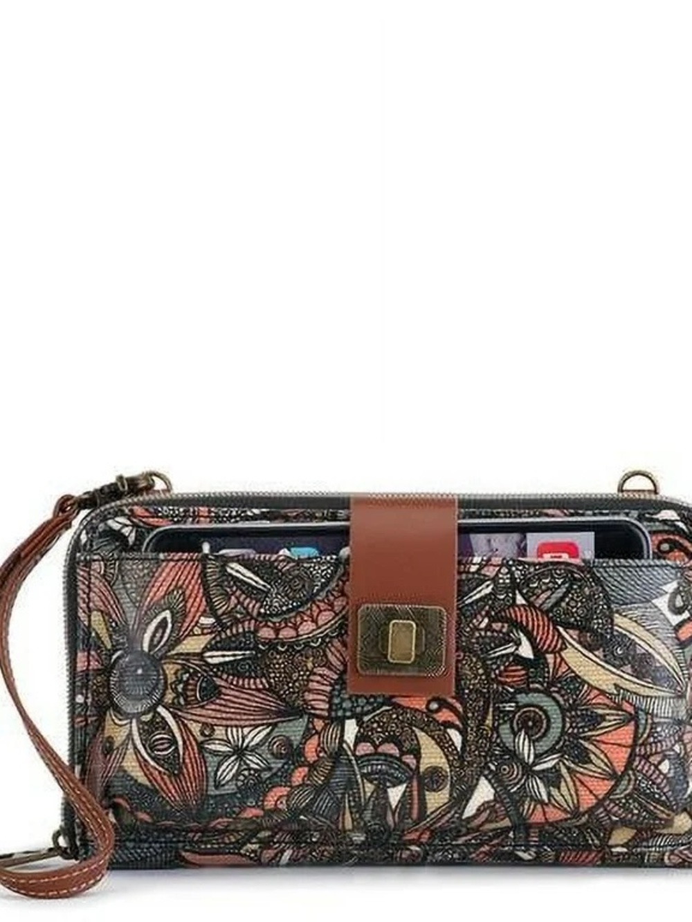 EUC Sakroots Floral Zip Around Wristlet Wallet